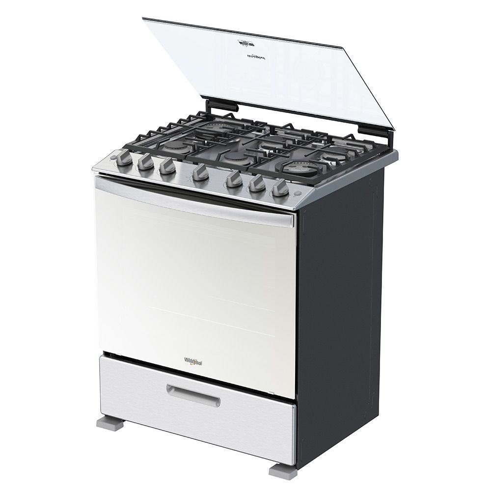 Cocina a gas Acero Inoxidable Whirlpool 30"/6Q. LWFR5100S