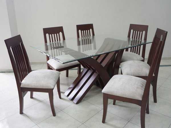 Juego Comedor 6 Sillas con Vidrio