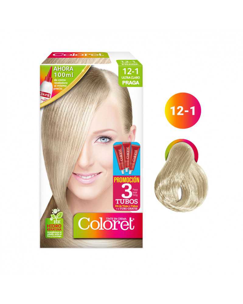 Tinte  coloret 12-1 ultra claro praga doble tubo 100 gr 13480