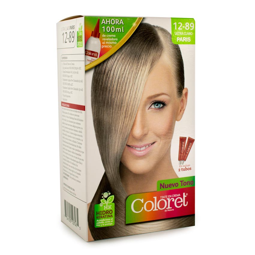 Tinte  coloret 12-89 ultra claro paris doble tubo 100gr 13481