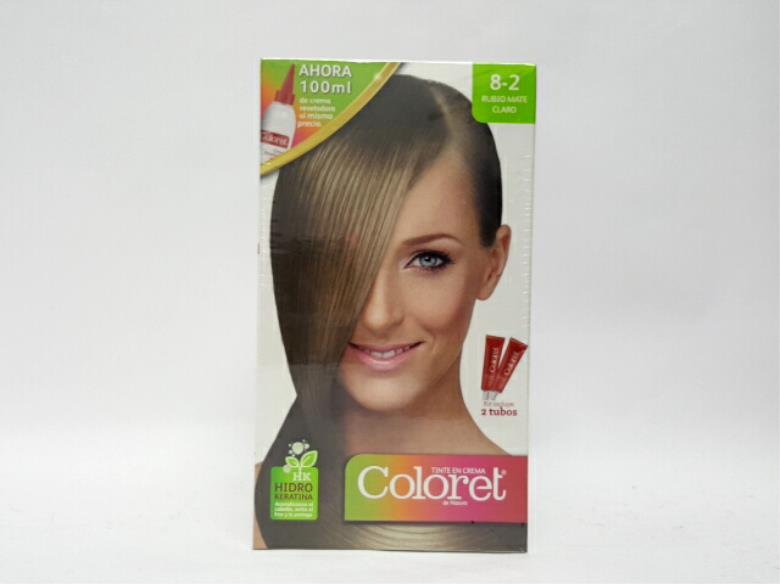 Tinte  coloret 8-2 rubio mate claro doble tubo 100 gr 13458