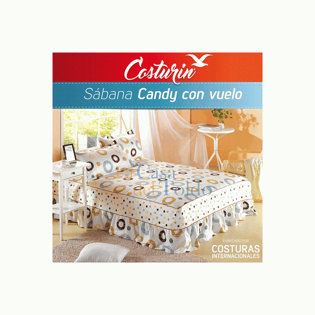 Sabanas Candy Extra con vuelo  2 1/2 PLZ