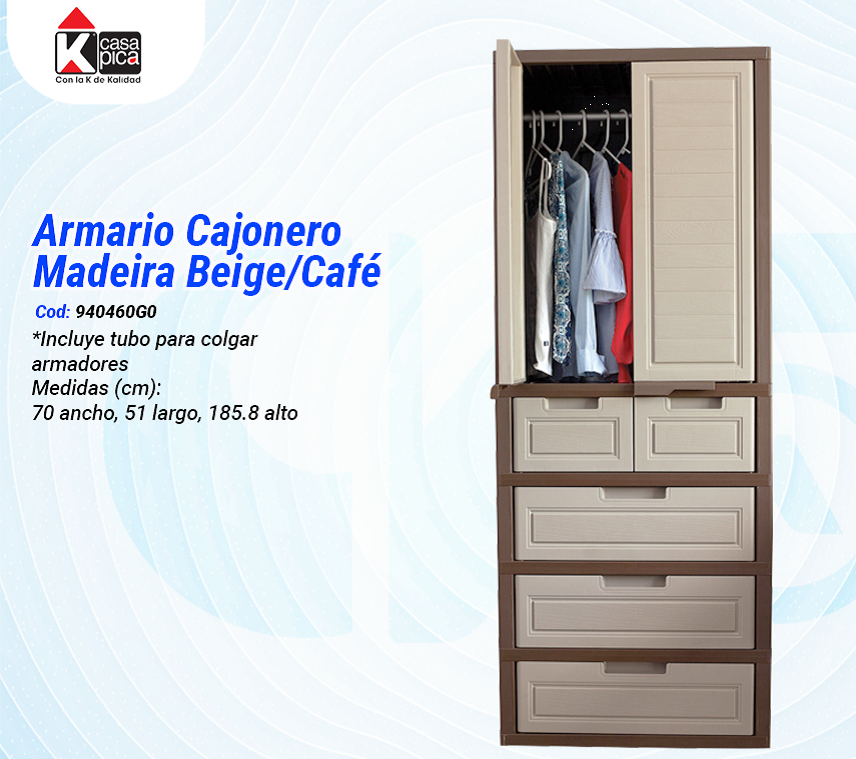 Armario Cajonero Madeira Beige/Café