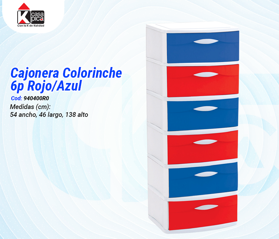 Cajonera Colorinche 6p Rojo/Azul