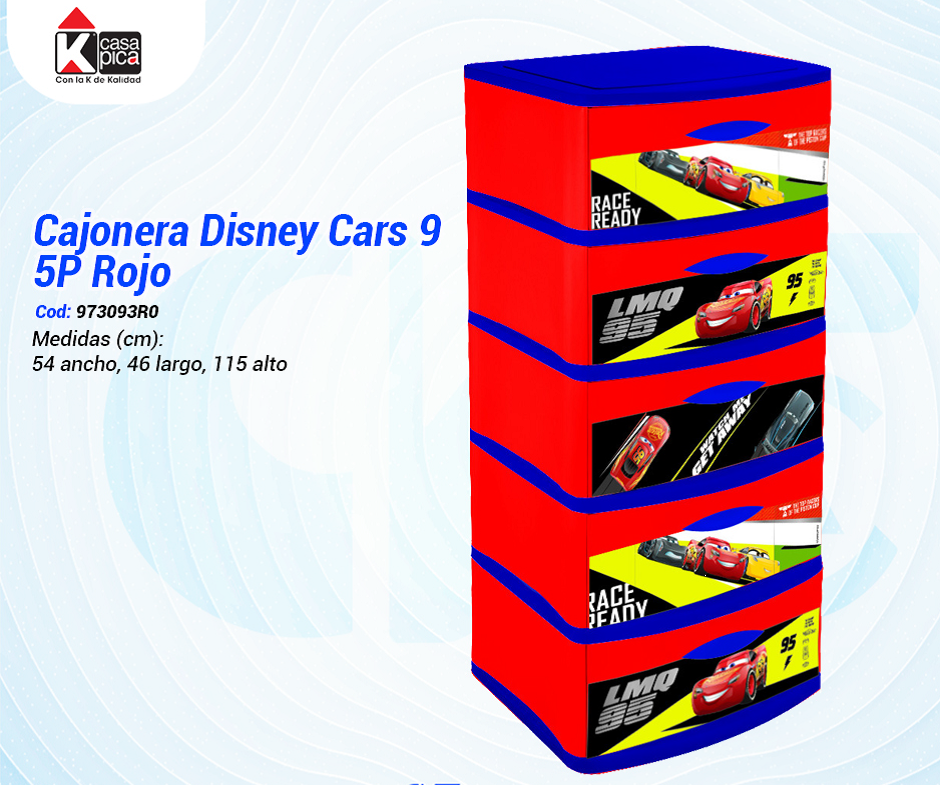 Cajonera Disney Cars 9 5p Rojo