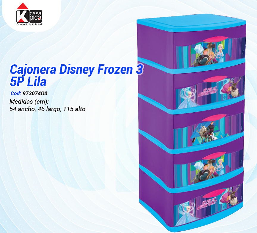 Cajonera Disney Frozen 3 5p Lila