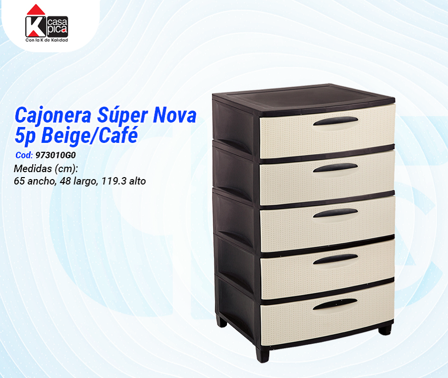 Cajonera Súper Nova 5p Beige/Café