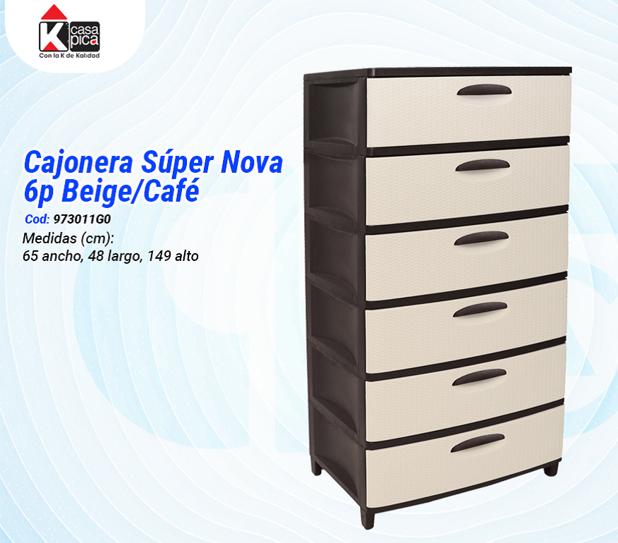 Cajonera Super Nova 6p Beige/Café