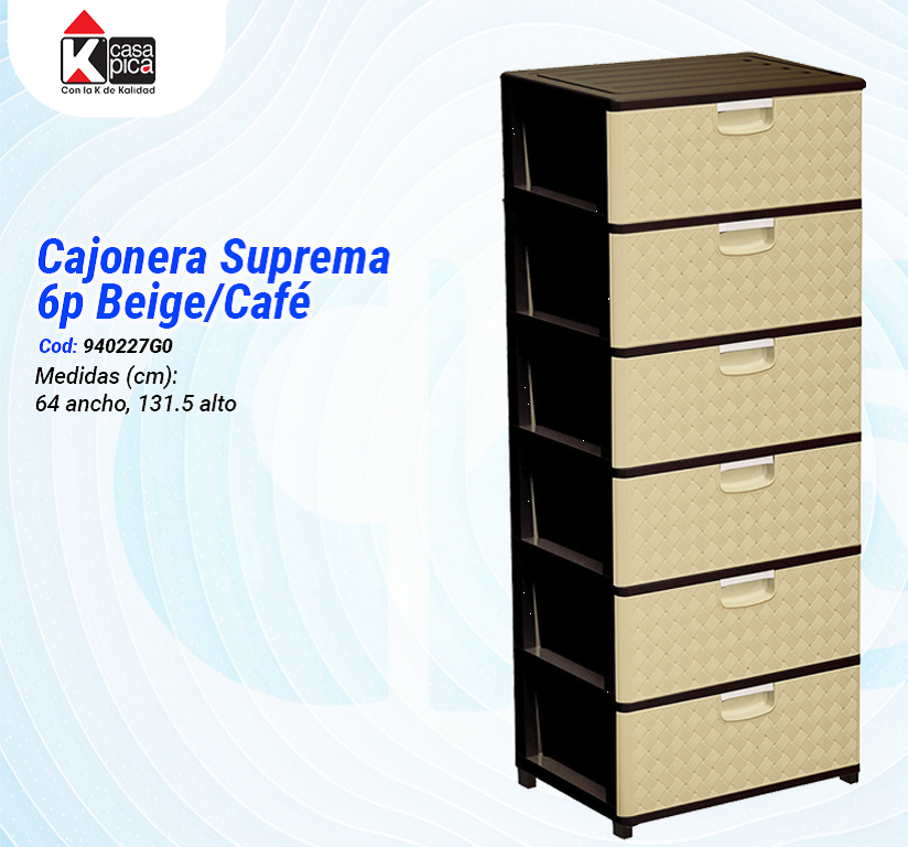 Cajonera Suprema 6P Beige/Café