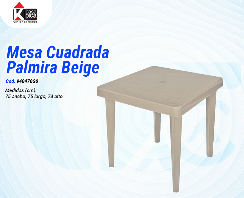 Mesa Cuadrada Palmira Beige