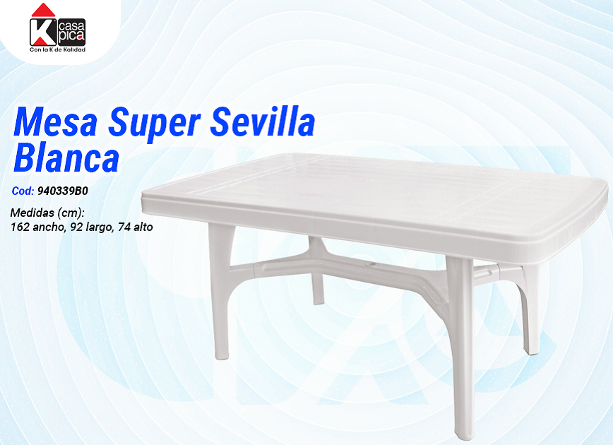 Mesa Super Sevilla Blanca