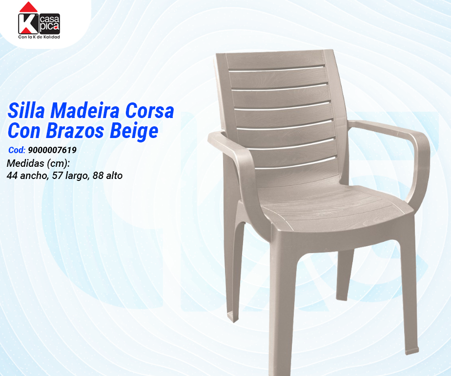 Silla Madeira Corsa Con Brazos Beige