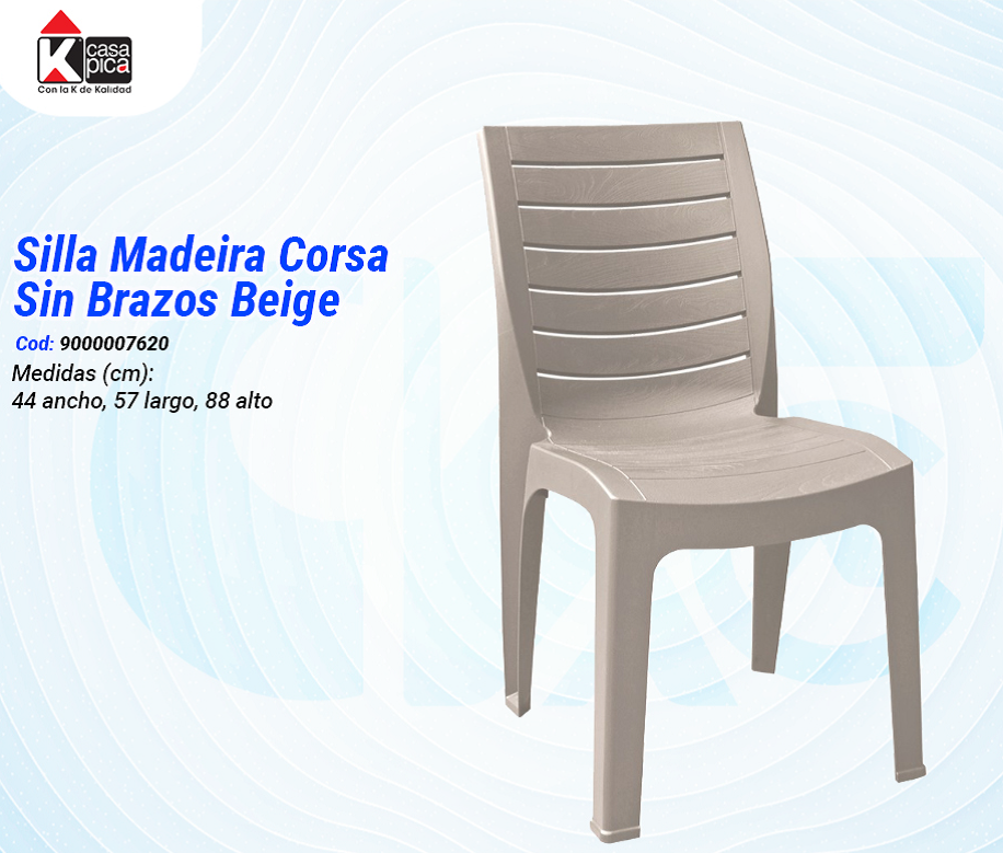 Silla Madeira Corsa Sin Brazos Beige