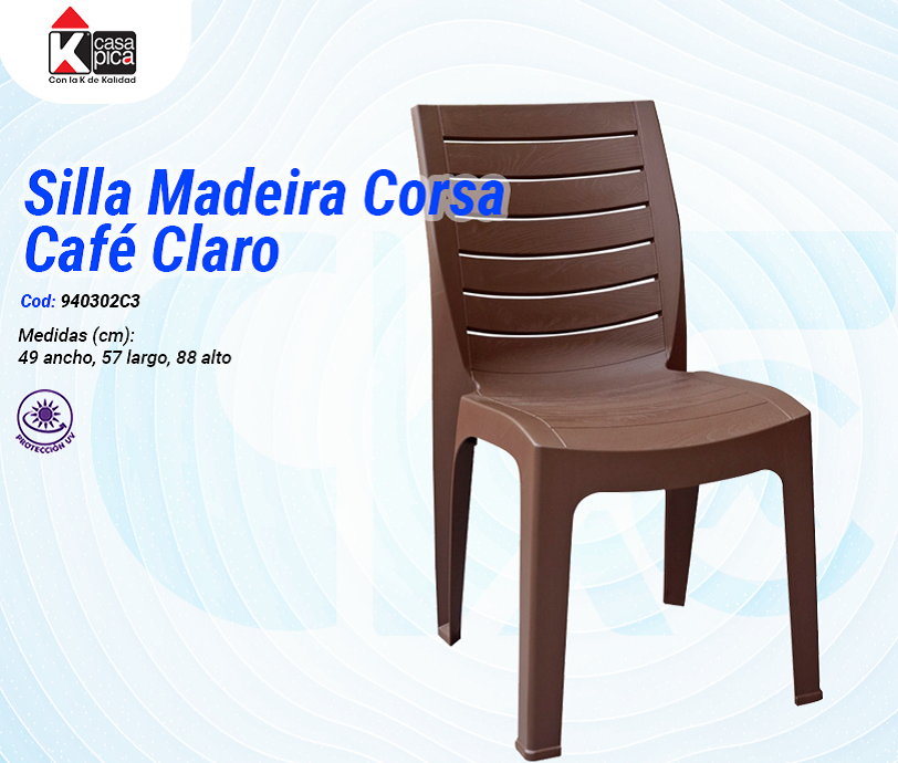 Silla Madeira Corsa Sin Brazos Café Claro