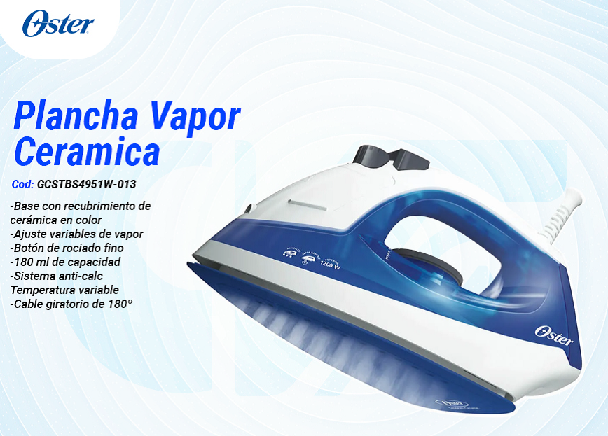 Plancha Vapor Cerámica