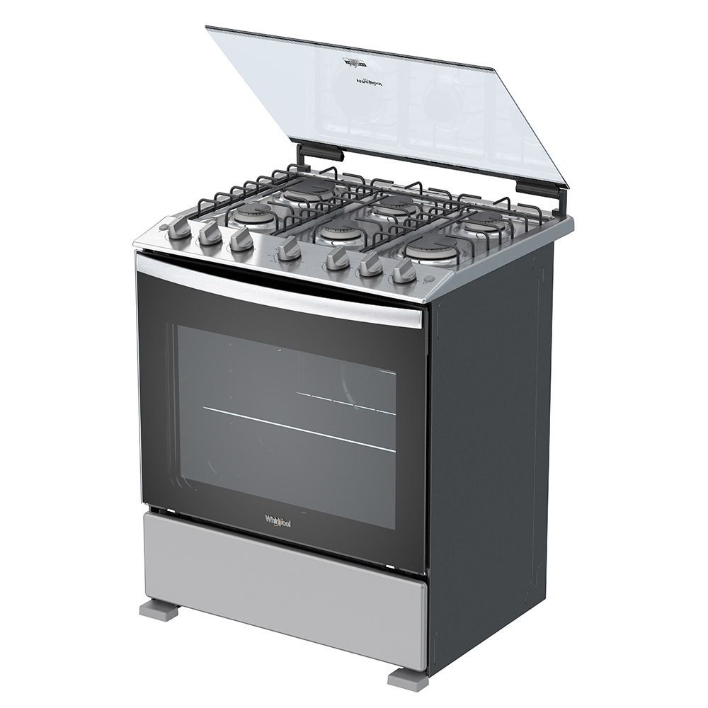 Cocina a gas Acero Inoxidable Whirlpool 30"/6Q. LWFR3310D